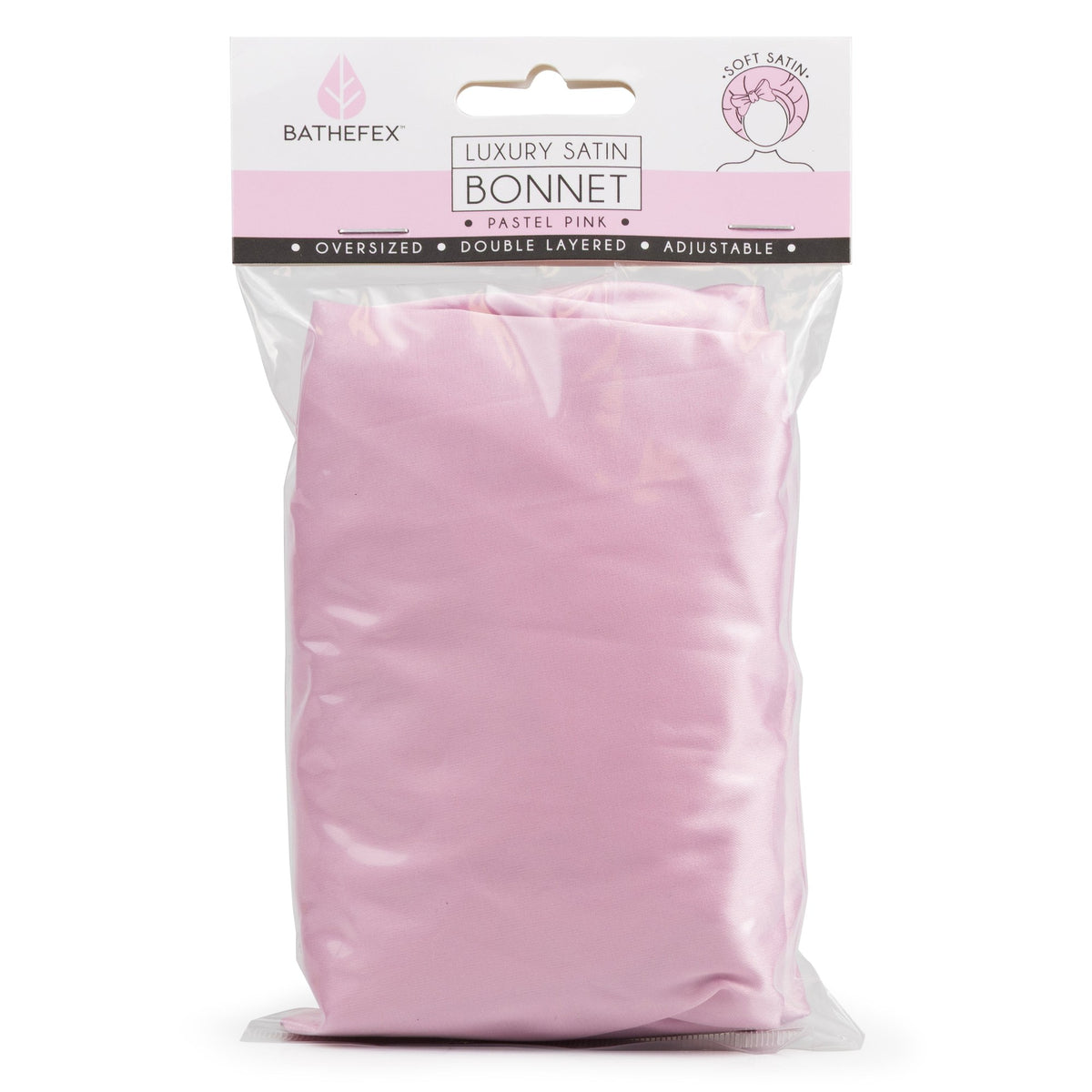 Bathefex Satin Bonnet 1pc - Pastel Pink