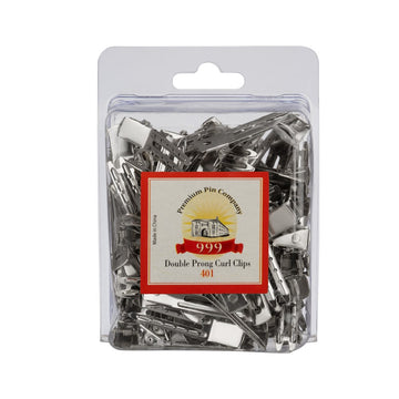 999 Premium Pin Co. Metal Curl Clip Double Prong 100 Pack