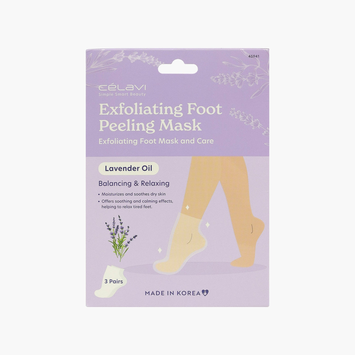 CELAVI 3 Exfoliating Foot Peeling Mask LAVENDER 20g