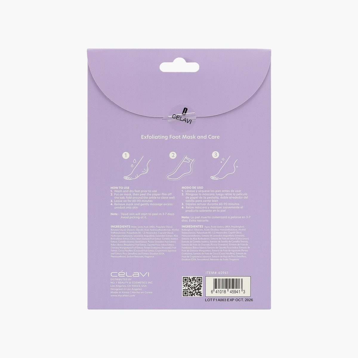 CELAVI 3 Exfoliating Foot Peeling Mask LAVENDER 20g
