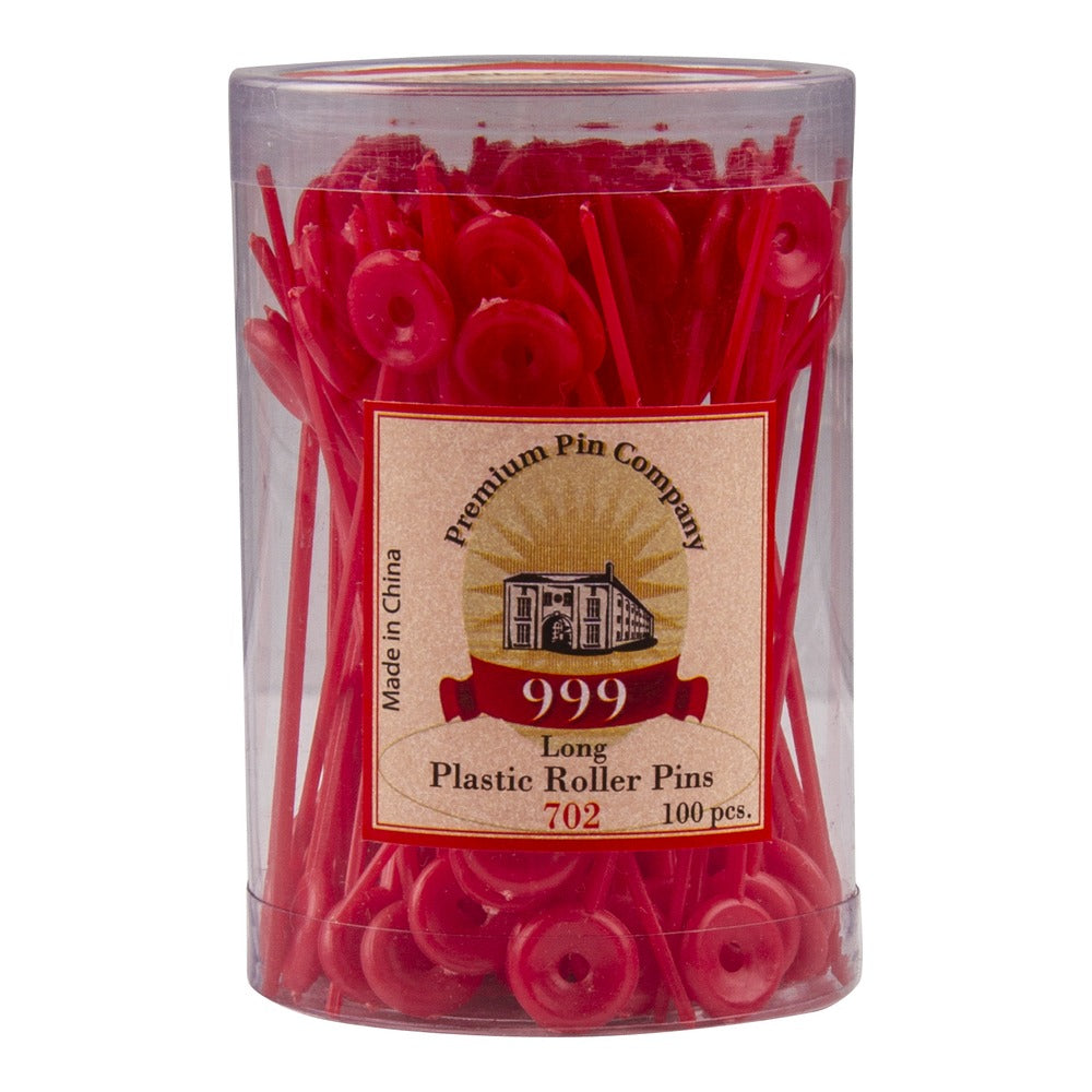 999 Roller Pins Long 100pc - Red Plastic