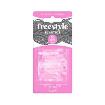 Freestyle Snag Free Elastics 4mm 30 Pack-Clear