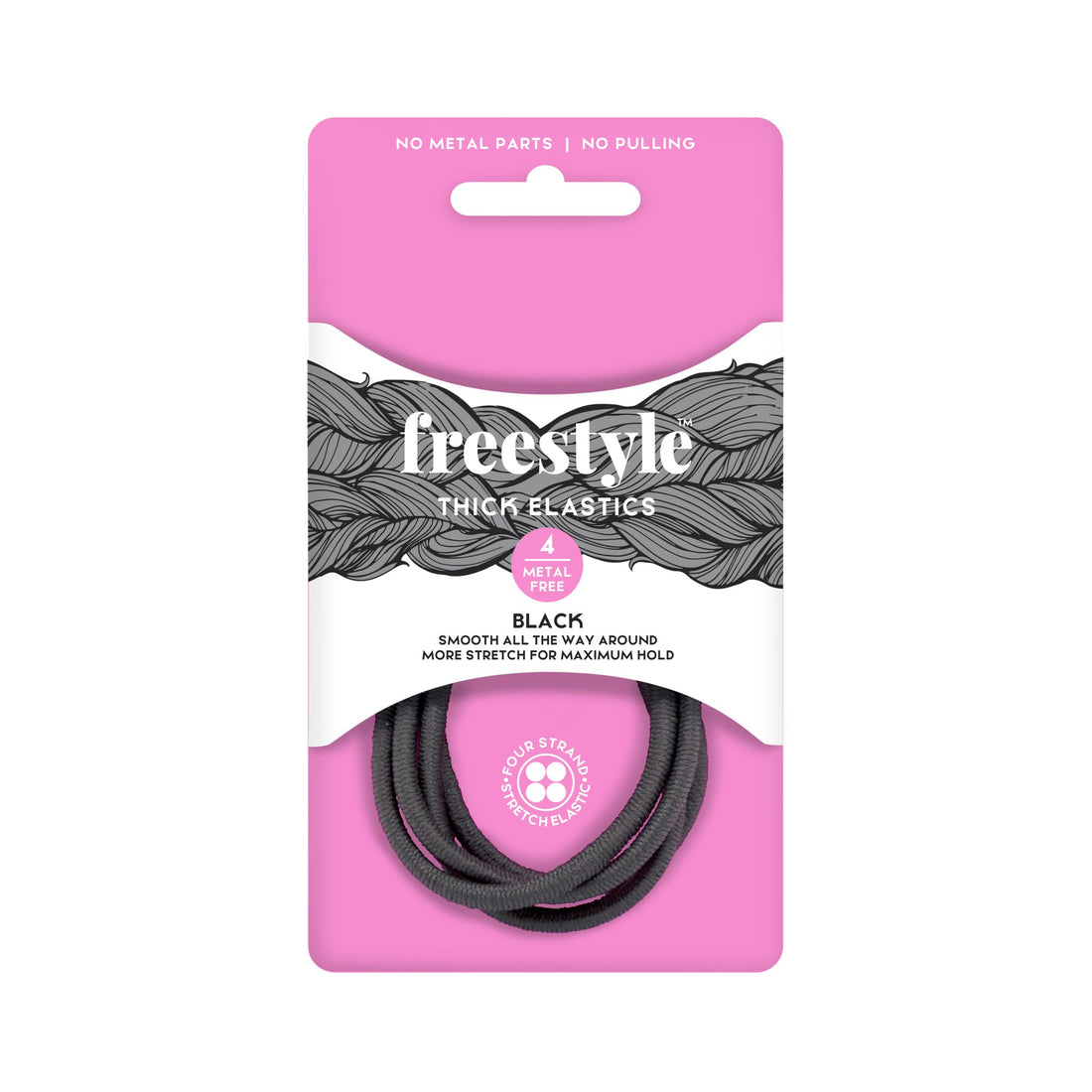 Freestyle Metal Free Thick Elastics 4pc Black