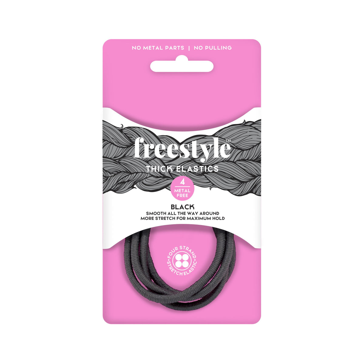 Freestyle Metal Free Thick Elastics 4pc Black
