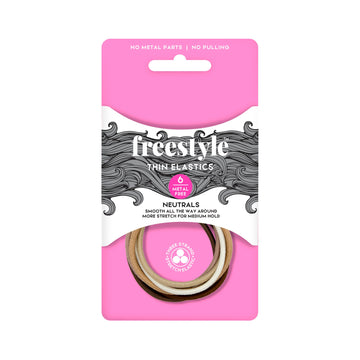 Freestyle Metal Free Thin Elastics 6 Pack - Neutrals