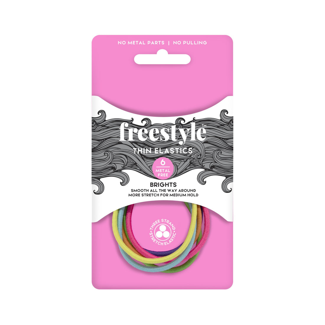 Freestyle Metal Free Thin Elastics 6 Pack - Brights