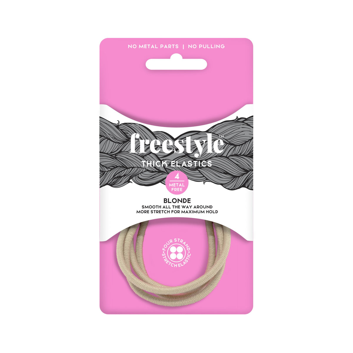 Freestyle Metal Free Thick Elastics 4pc - Blonde