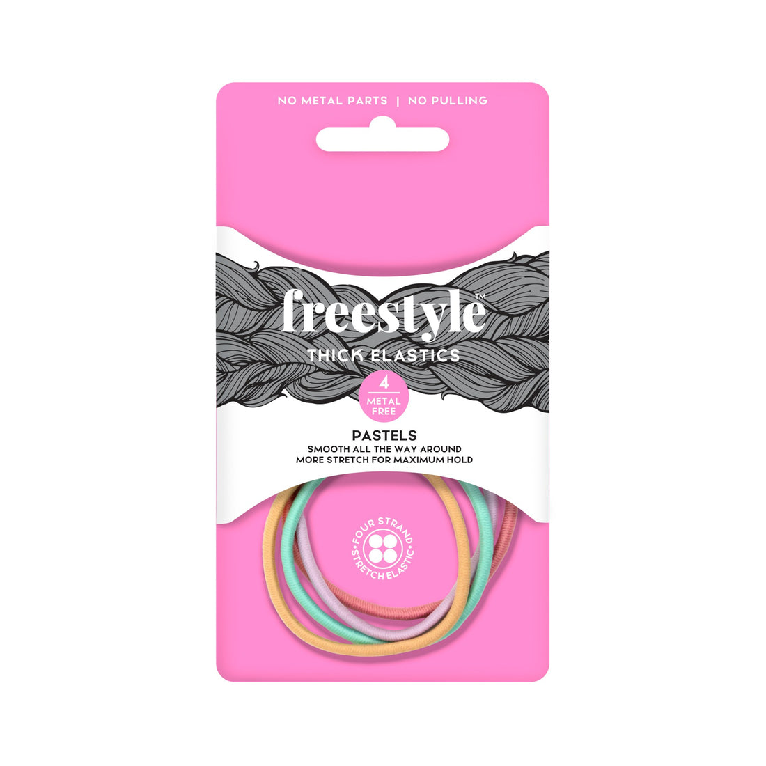 Freestyle Metal Free Thick Elastics 4pc- Pastels