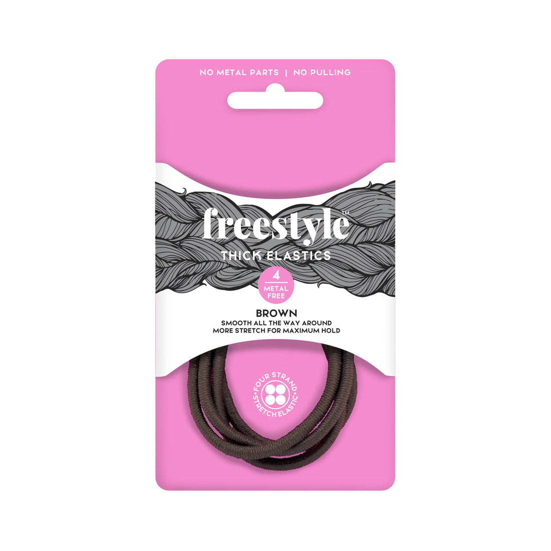Freestyle Metal Free Thick Elastics 4pc- Brown