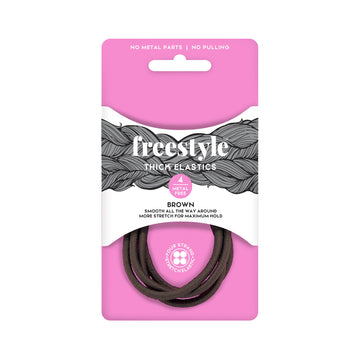 Freestyle Metal Free Thick Elastics 4pc- Brown