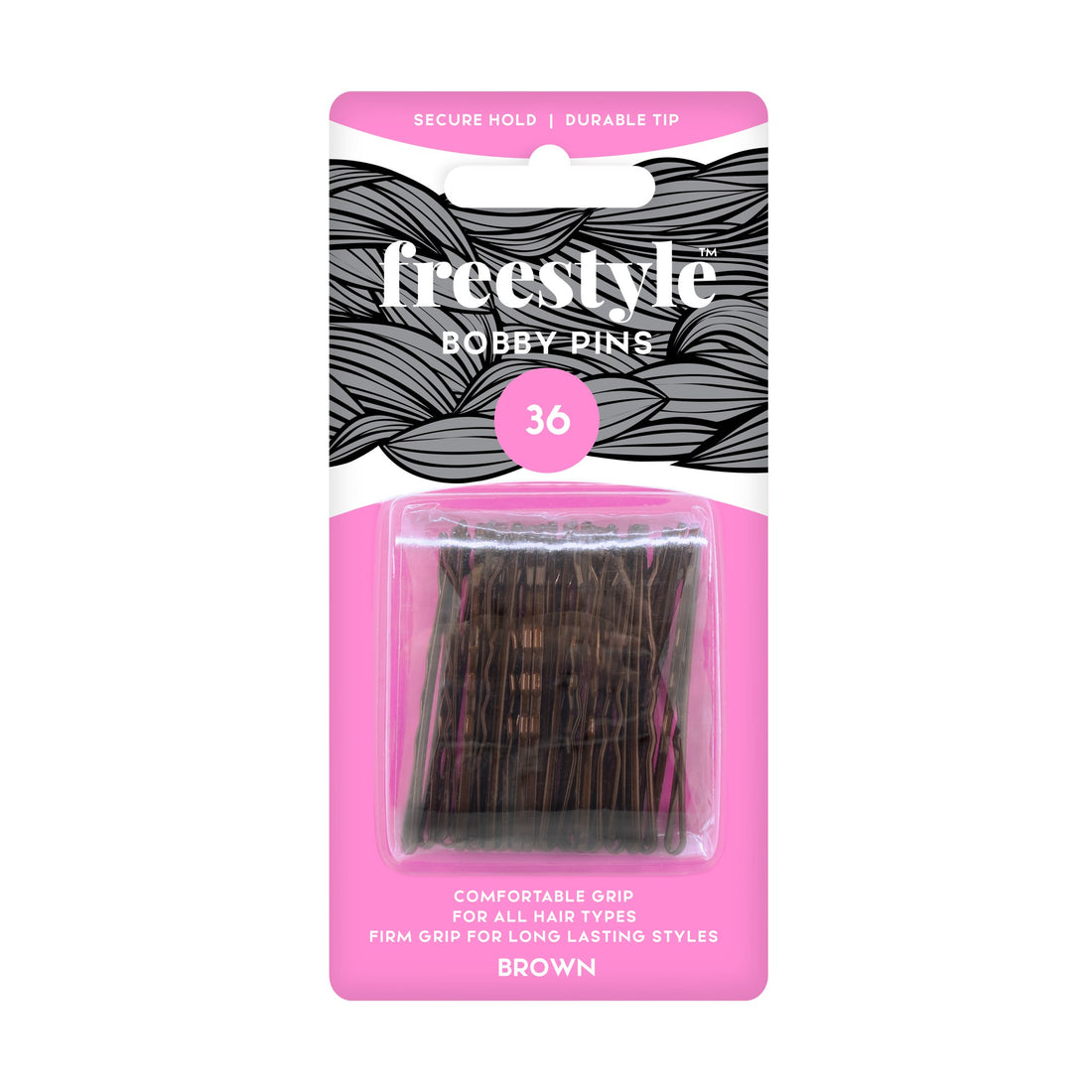 Freestyle Bobby Pins 36 Pack- Brown