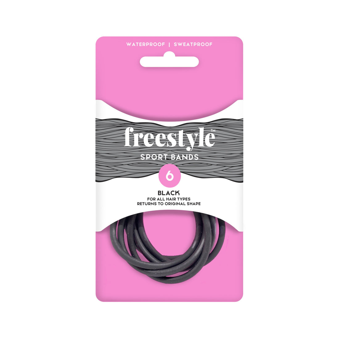 Freestyle Sport Bands 6 Pack- Black