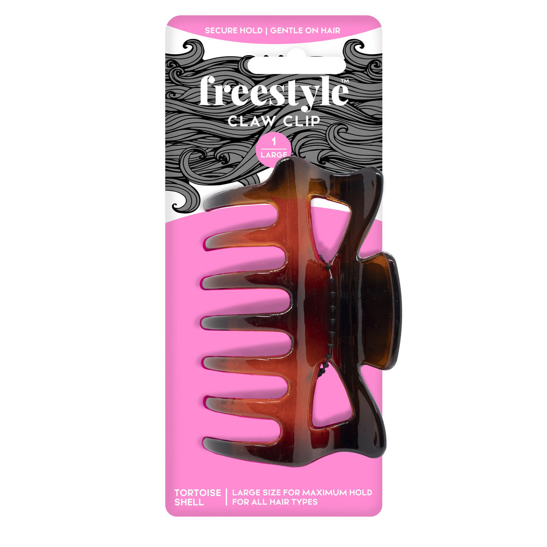 Freestyle Claw Clip Large 1Pack -Tortoise Shell Brown