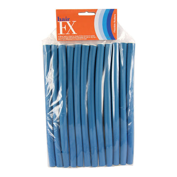 Hair FX Flexible Rods Long Blue 15mm x 24cm