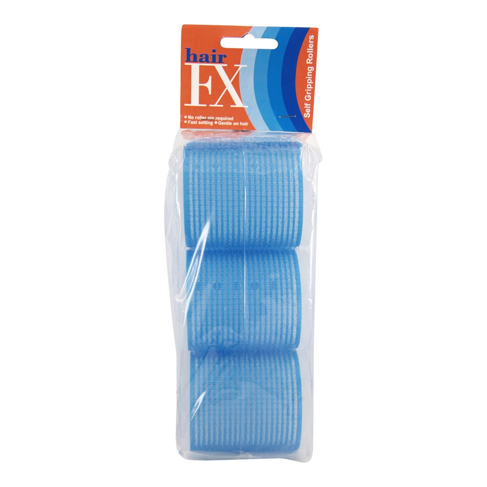 Hair FX Velcro Rollers Light Blue 53mm Pack Of 6