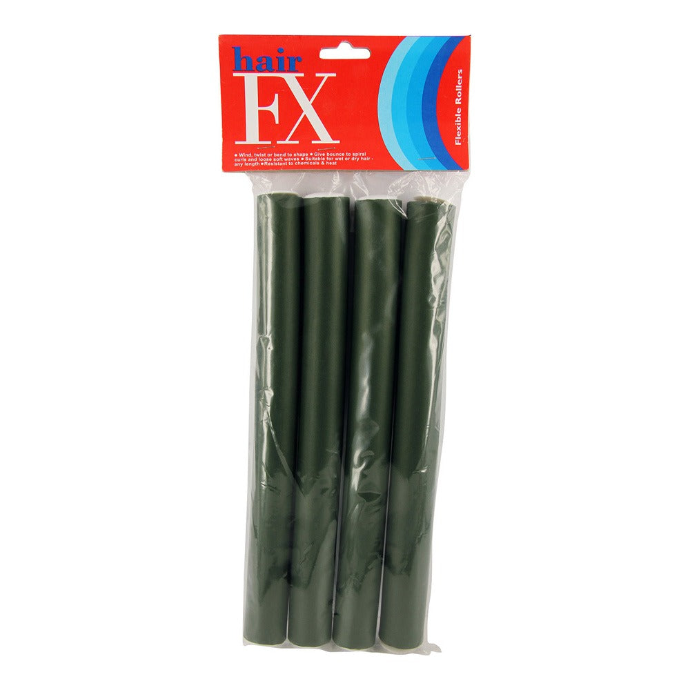 Hair FX Flexible Rods Long Dark Green Large