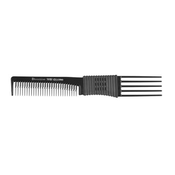 Black Celcon Teasing Comb 31 with Rubber Grip