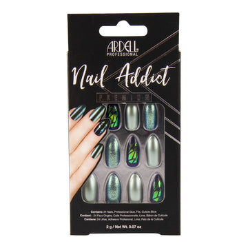 Ardell Nail Addict Green Glitter Chrome