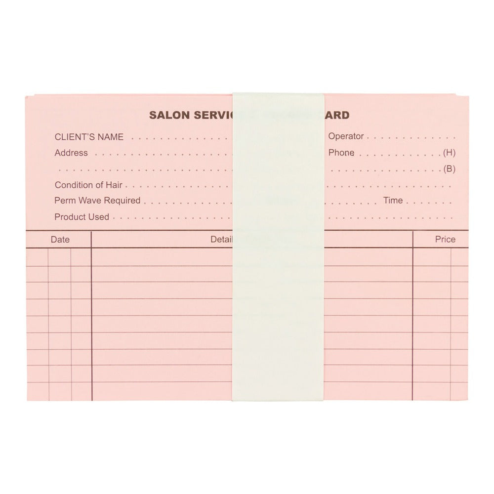 Hairdressing Record Cards 100 Pack