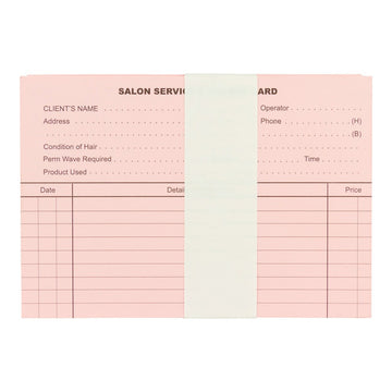 Hairdressing Record Cards 100 Pack