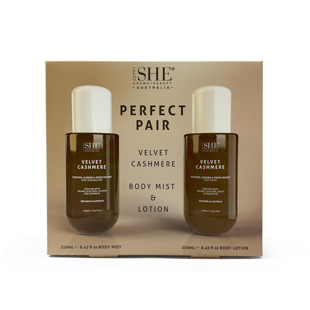 SHE Aromatherapy Signature Collection Mist & Lotion Duo - Perfect Pair Velvet Cashmere 250ml