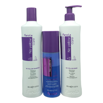 Fanola No Yellow Pack   Fanola No Yellow Shampoo 300ml  Fanola No Yellow Mask 350ml  Fanola No Yellow 2-Phase Potion Conditioner Spray 150ml