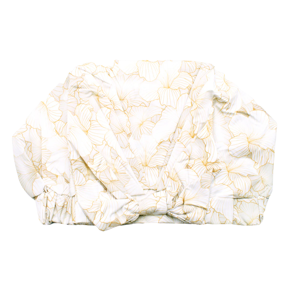 Golden Bloom Bow Shower Cap