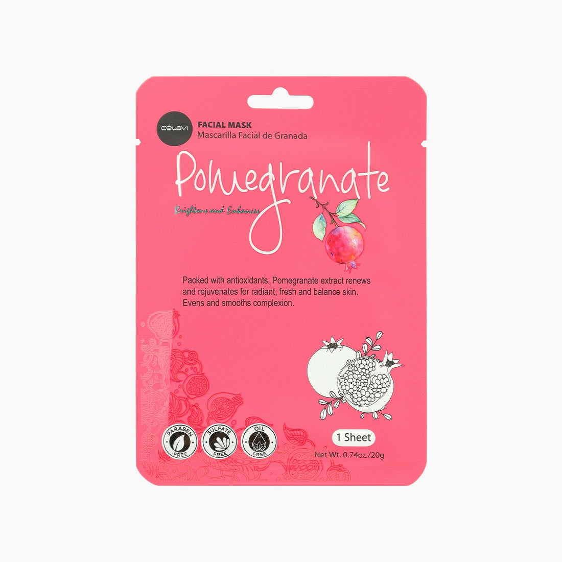 CELAVI Face Mask Pack POMEGRANATE 20g