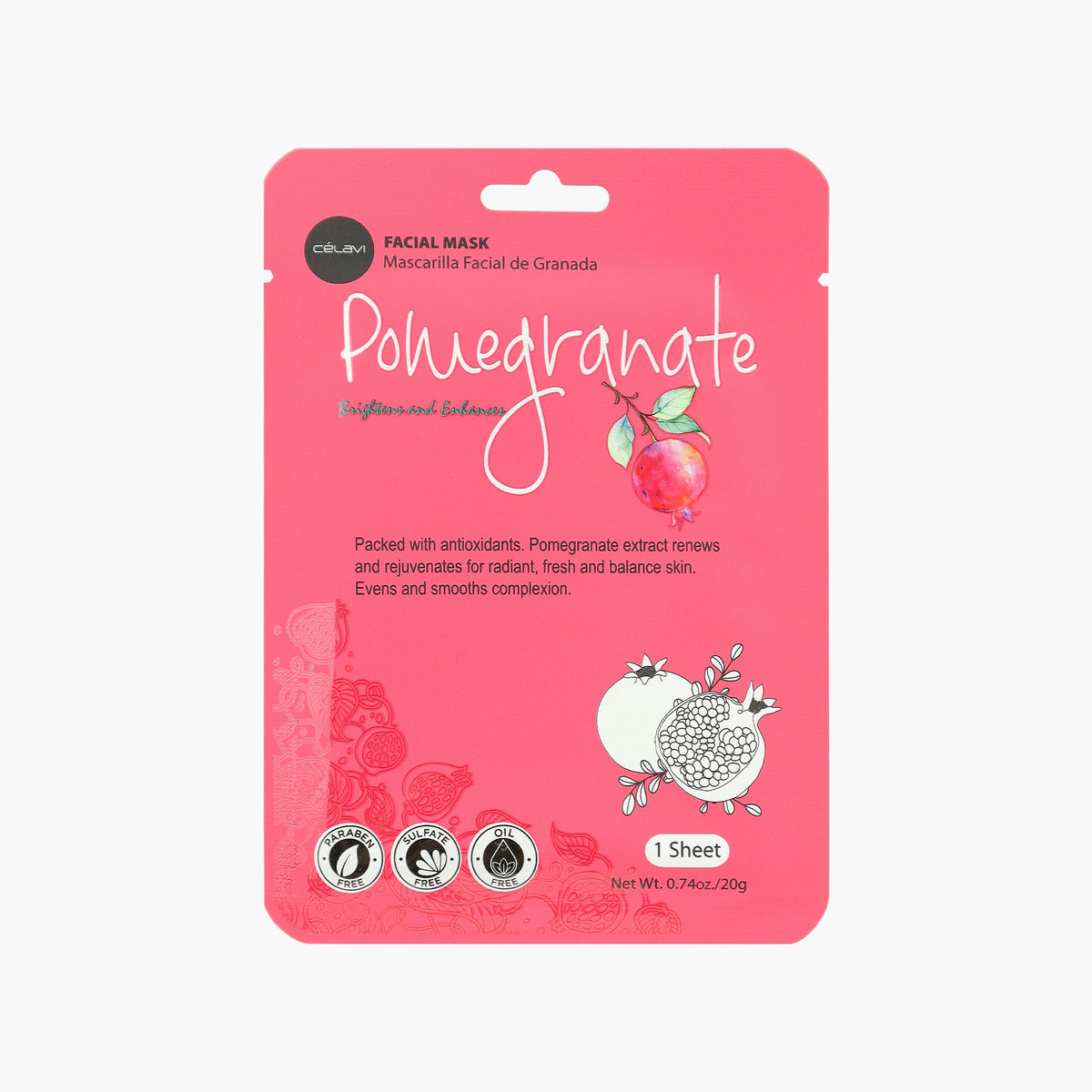 CELAVI Face Mask Pack POMEGRANATE 20g