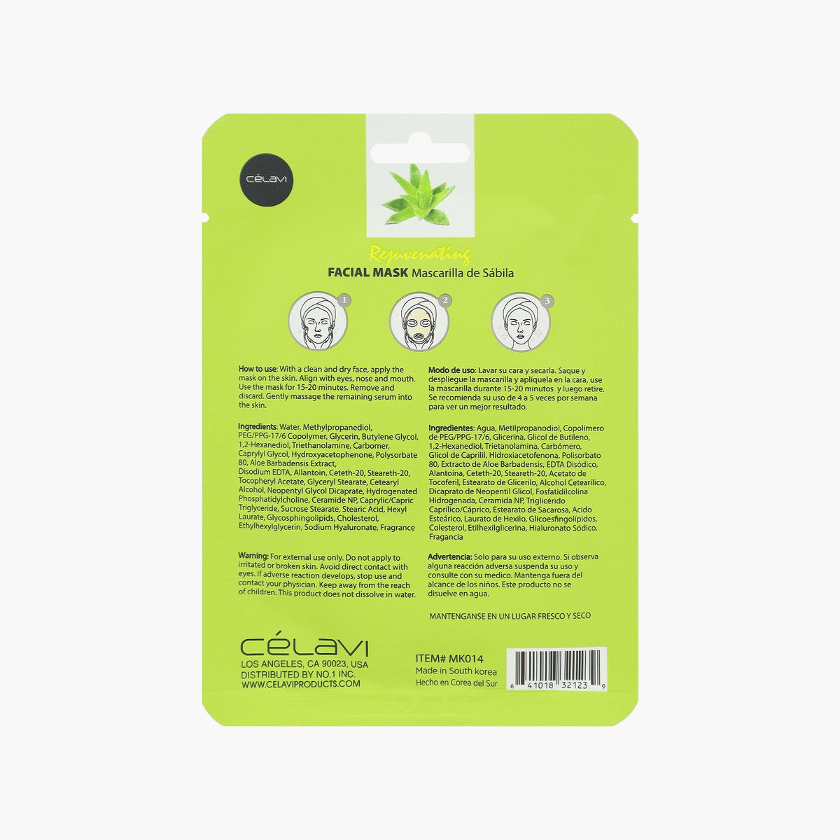 CELAVI Face Mask Pack ALOE VERA 20g