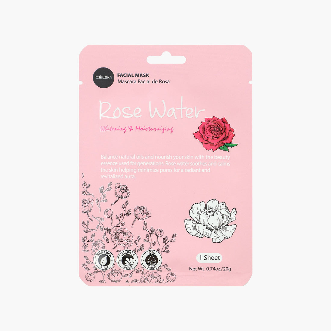 CELAVI Face Mask Pack ROSE WATER 20g
