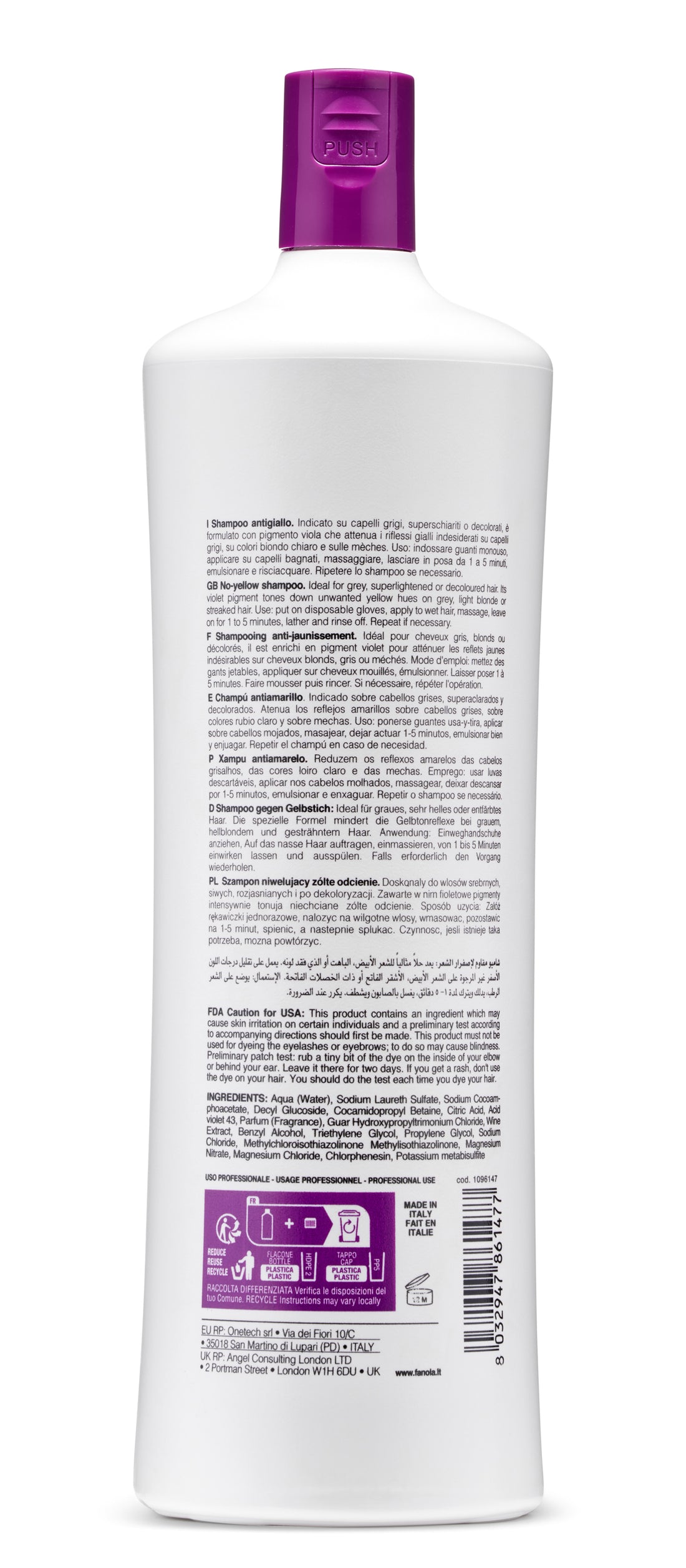 Fanola No Yellow Care Shampoo 1L