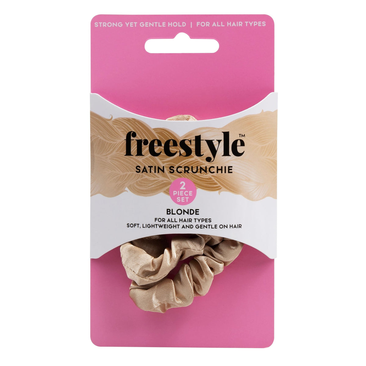 Freestyle Satin Scrunchie 2 Piece Set - Blonde