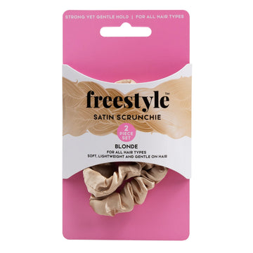 Freestyle Satin Scrunchie 2 Piece Set - Blonde