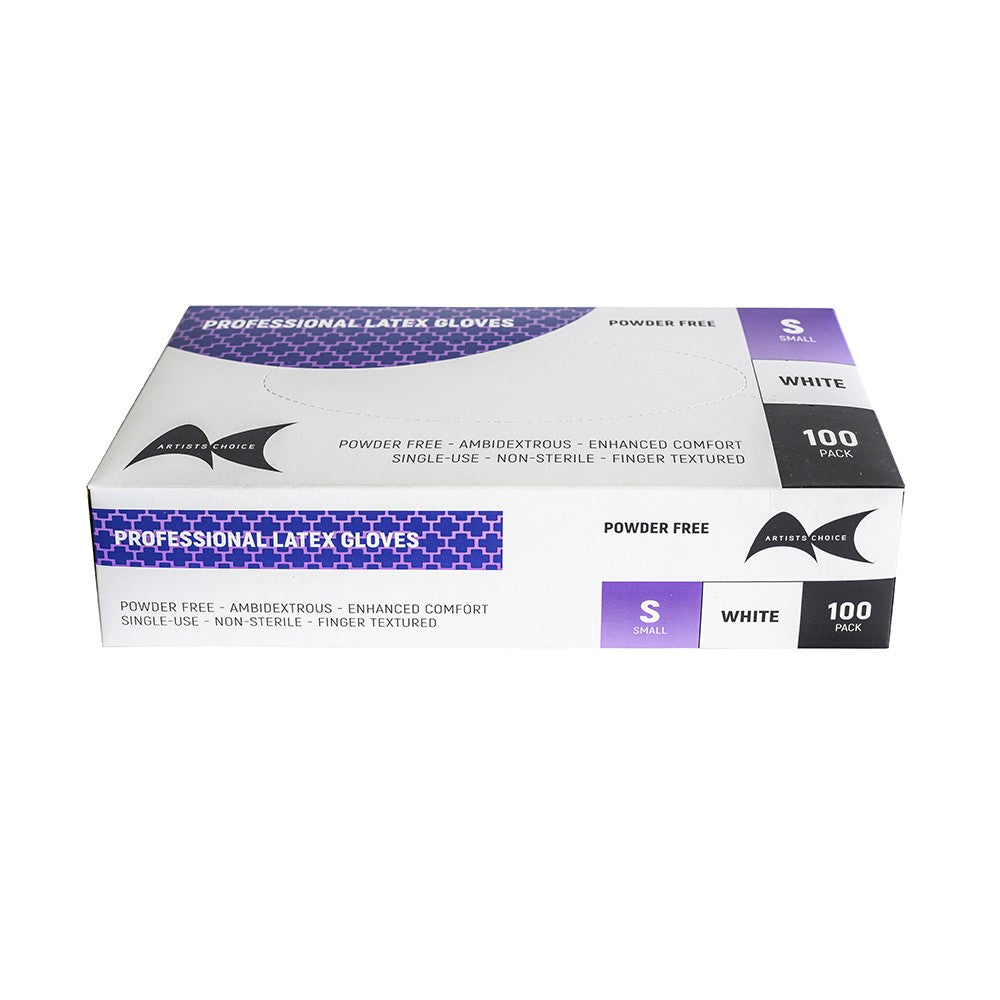 Artist Choice Powder free latex gloves - Small 100pk