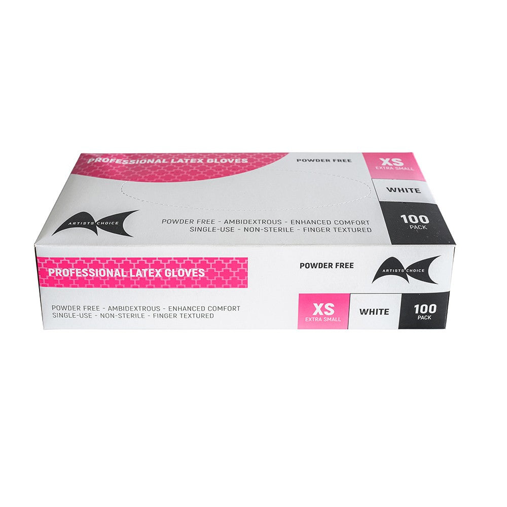 Artist Choice Powder free latex gloves- Extra Small 100pk