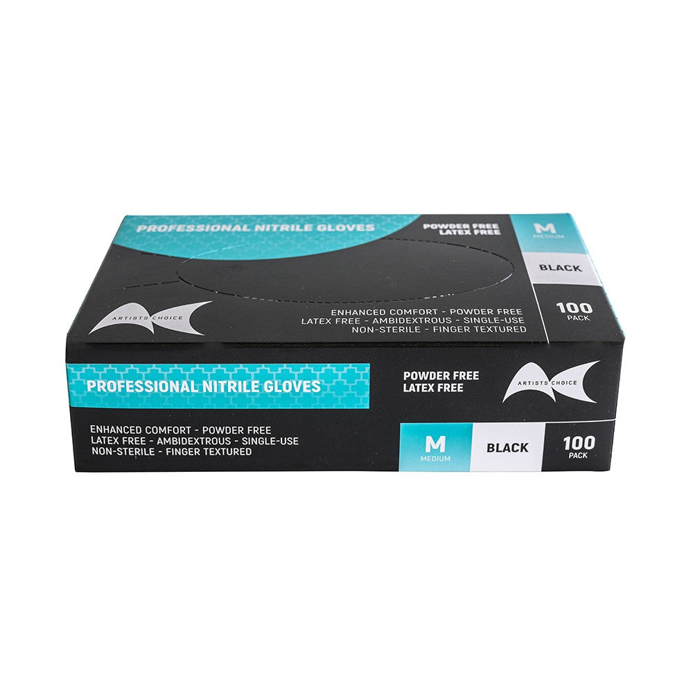 Artist Choice Powder free nitrile gloves - Medium 100pk