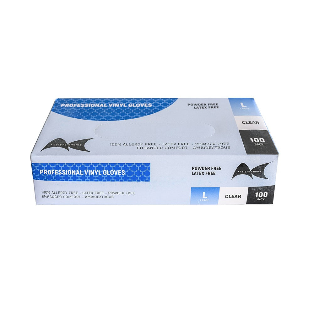 Artist Choice Powder free vinyl gloves - Large 100pk
