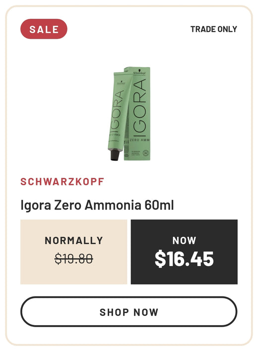 Sale: Schwarzkopf Igora Zero Ammonia 60ml, Normally $19.80, Now $16.45, Trade Only