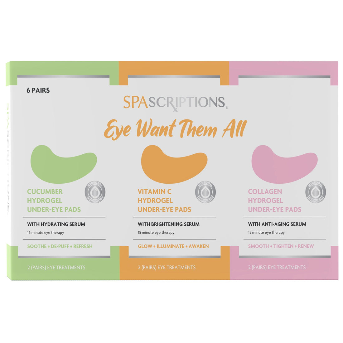 Spascriptions Eye Want Them All Hydrogel Under-Eye Pads 6 Pair Set