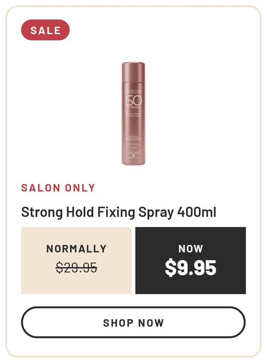 Sale: Salon Only Strong Hold Fixing Spray 400ml, Normally $29.95, Now $9.95