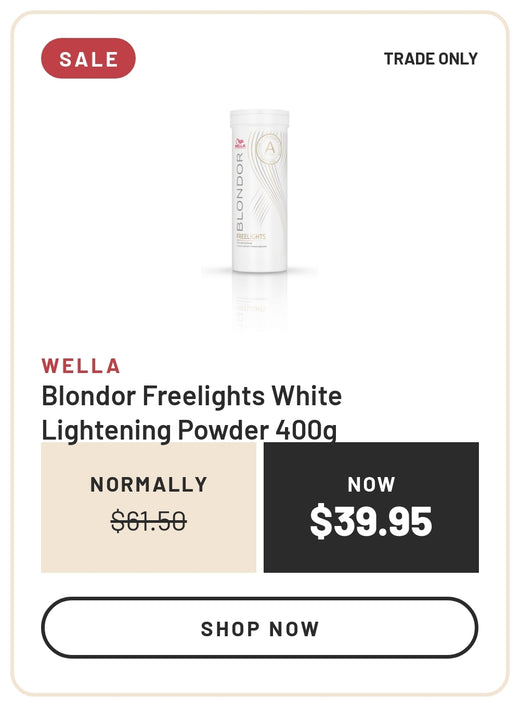Sale: Wella Blondor Freelights White Lightening Powder 400g, Normally $61.50, Now $39.95, Trade Only