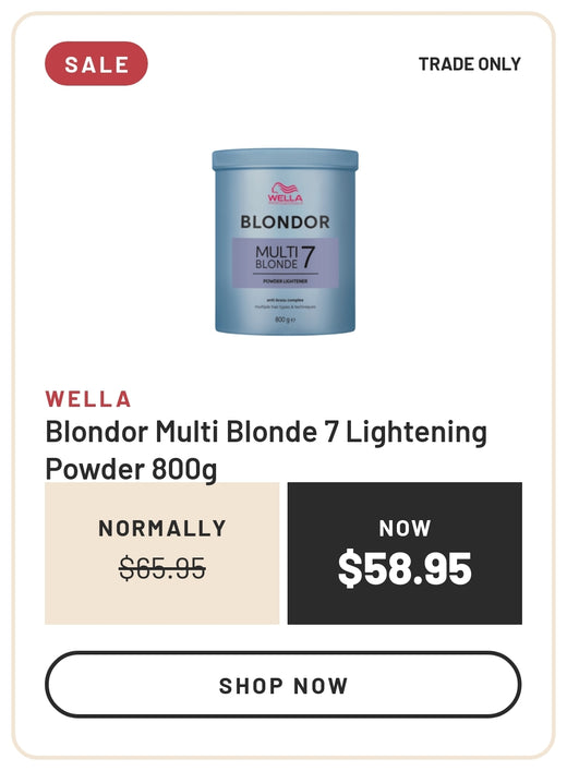 Sale: Wella Blondor Multi Blonde 7 Lightening Powder 800g, Normally $65.95, Now $58.95, Trade Only