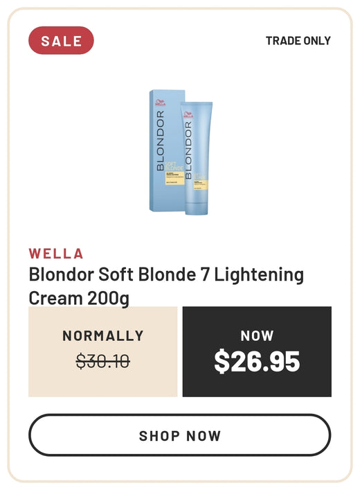 Sale: Wella Blondor Soft Blonde 7 Lightening Cream 200g, Normally $30.10, Now $26.95, Trade Only