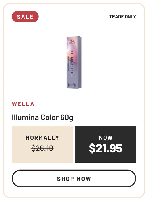 Sale: Wella Illumina Color 60g, Normally $26.10, Now $21.95, Trade Only